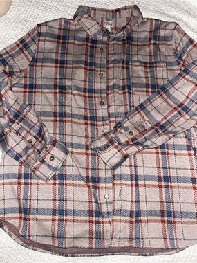 J. Crew Plaid Button-Down Shirt in Cream, Red & Blue